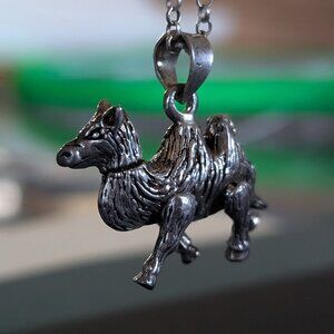 Vintage 925 Silver Articulated Camel Charm Pendant Unique Moving Legs plus chain